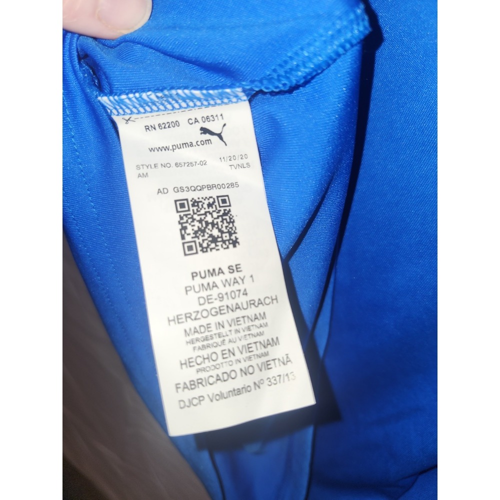 Puma Shirt M Mens Soccer/ Football Team Blue Short Sleeve Jersey NWT - Picture 8 of 9